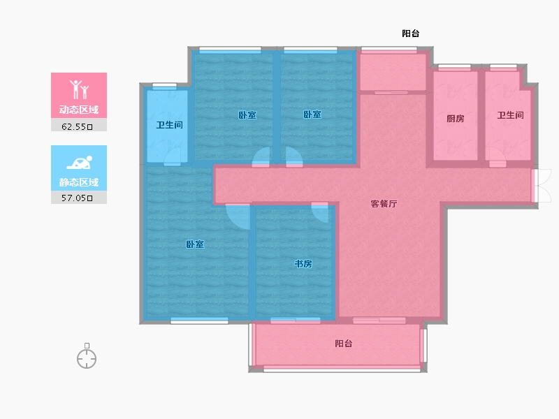 山东省-菏泽市-单县铂金湾-105.00-户型库-动静分区