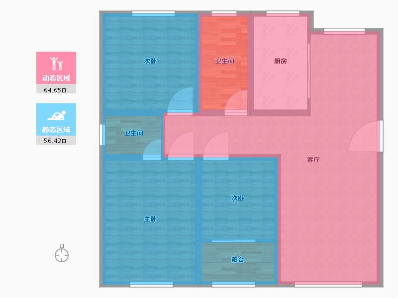 山东省-淄博市-金鼎绿城四期-109.00-户型库-动静分区