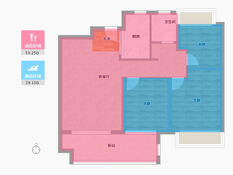 安徽省-滁州市-明发碧桂园桃源府邸-71.19-户型库-动静分区