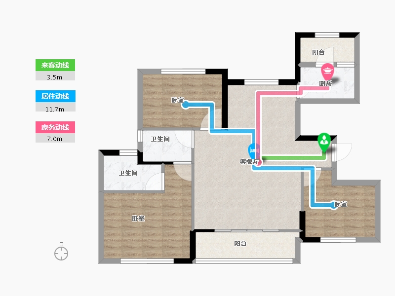 福建省-宁德市-中茵・外滩1号-87.00-户型库-动静线