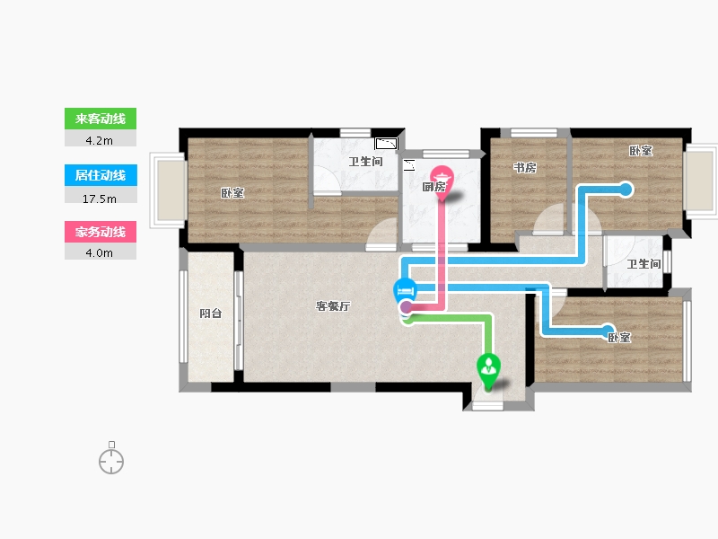 福建省-漳州市-万科城滨江府-90.00-户型库-动静线