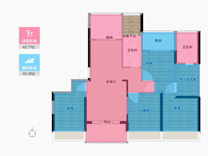 浙江省-舟山市-宋都柏悦府-117.01-户型库-动静分区