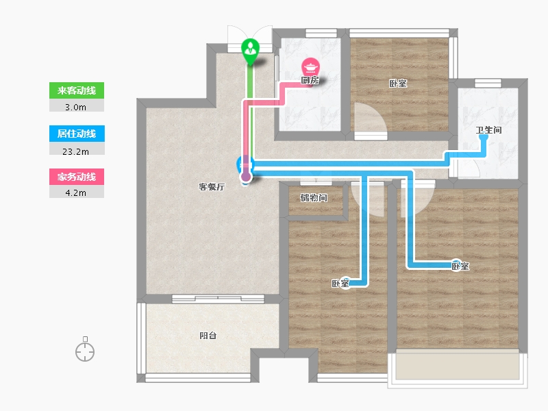 安徽省-合肥市-弘阳时光里-77.00-户型库-动静线