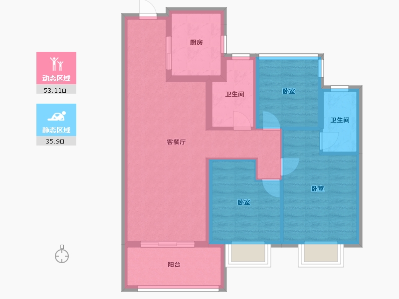 浙江省-宁波市-国贸梧桐原-79.00-户型库-动静分区