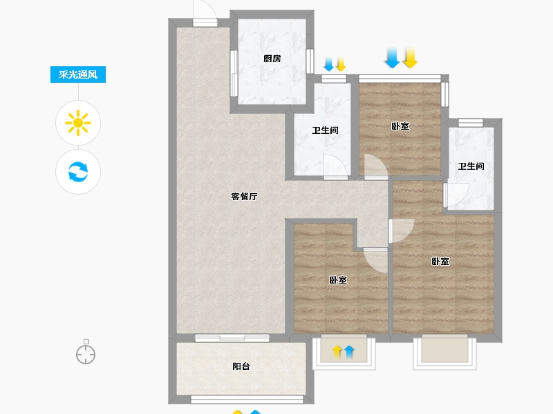 浙江省-宁波市-国贸梧桐原-79.00-户型库-采光通风