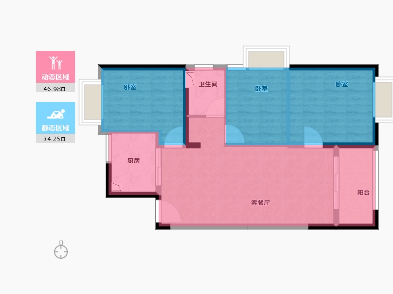 福建省-漳州市-万科城滨江府-73.00-户型库-动静分区