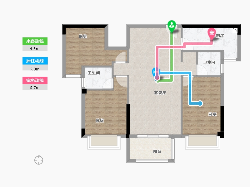 福建省-漳州市-大唐幸福里-85.00-户型库-动静线