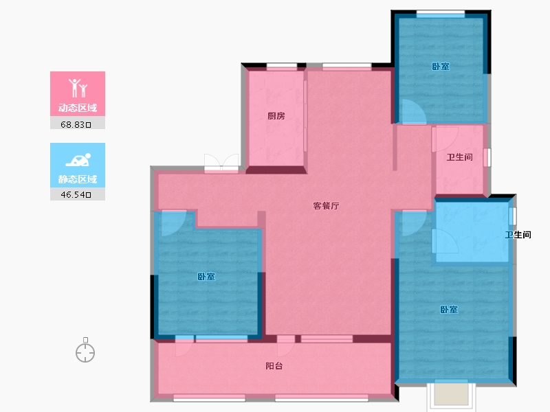 山东省-济南市-中海云麓公馆-103.28-户型库-动静分区