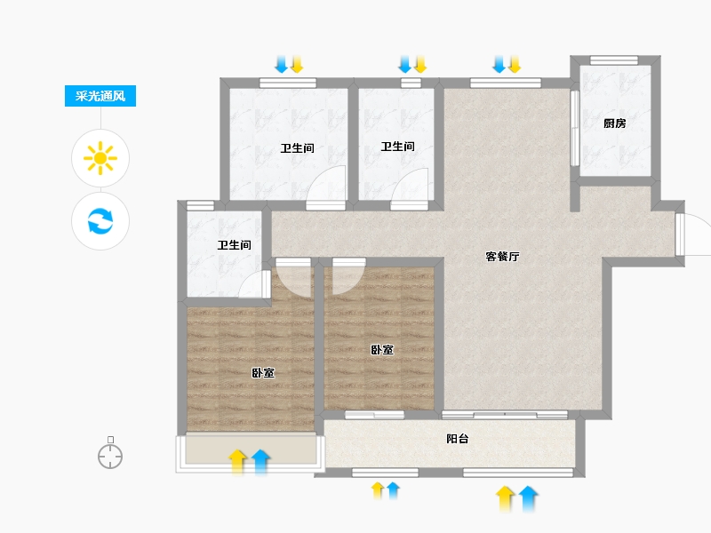 山东省-滨州市-御宸尚品-104.41-户型库-采光通风