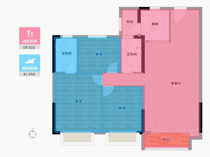 新疆维吾尔自治区-乌鲁木齐市-乌鲁木齐碧桂园-90.44-户型库-动静分区