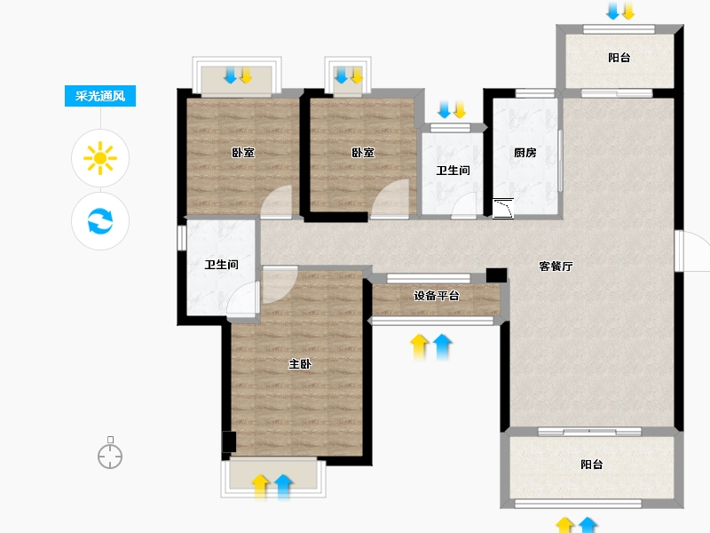 福建省-泉州市-鼎盛天玺-105.99-户型库-采光通风