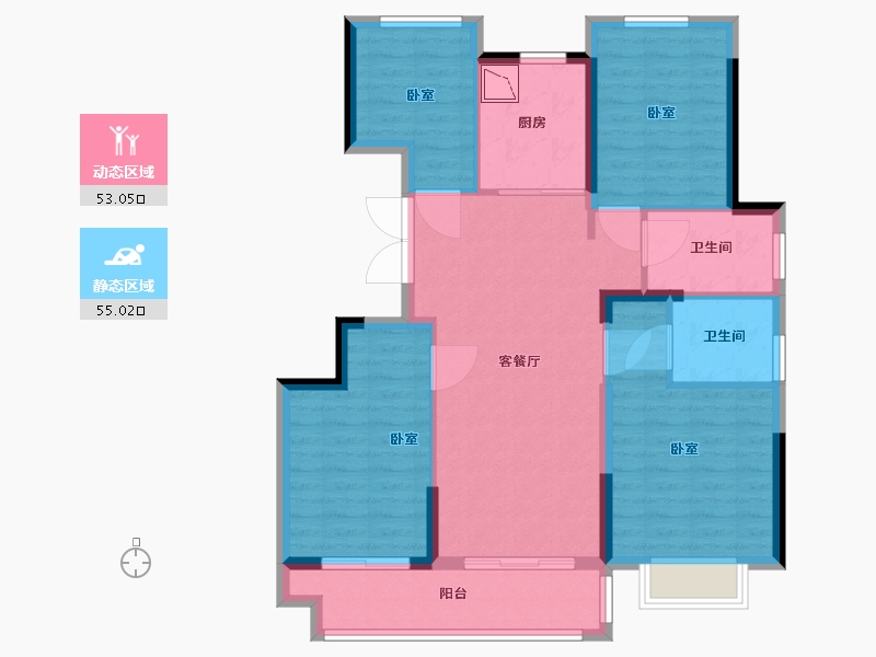 浙江省-宁波市-逸湾小筑-97.01-户型库-动静分区