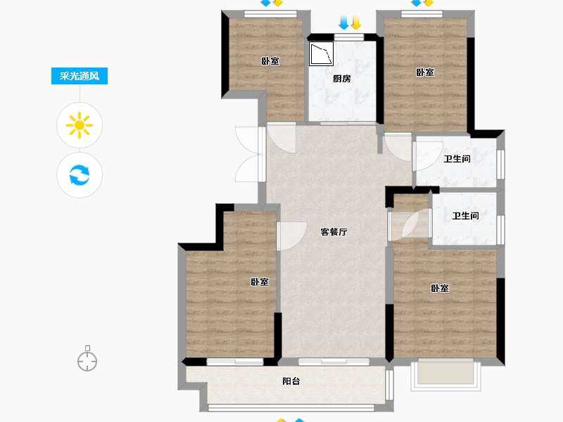 浙江省-宁波市-逸湾小筑-97.01-户型库-采光通风