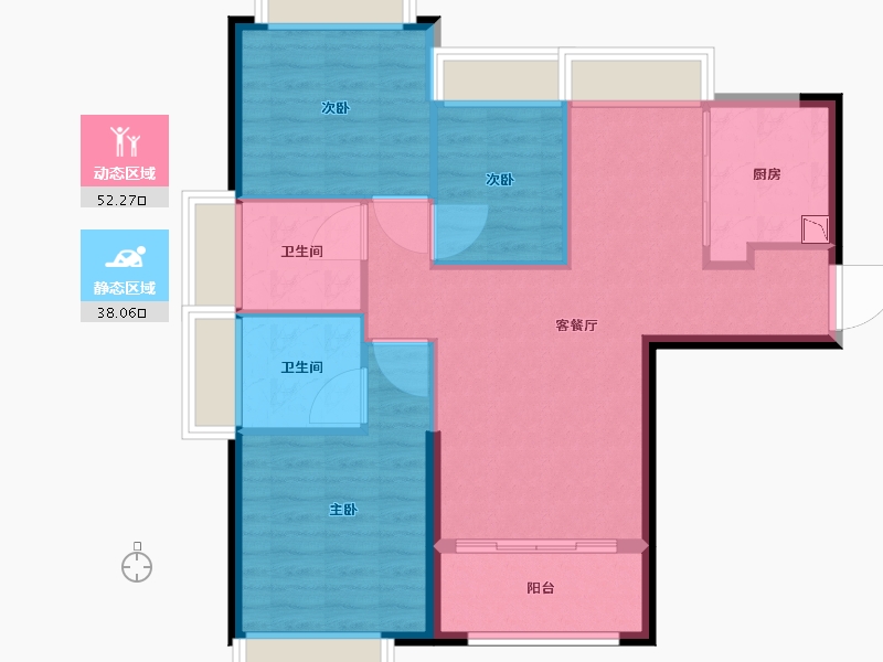 福建省-厦门市-特房樾琴湾-81.72-户型库-动静分区