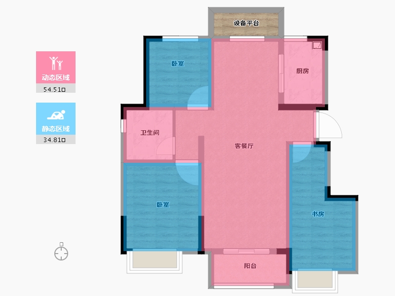 安徽省-合肥市-信达万振东方樾府-82.00-户型库-动静分区