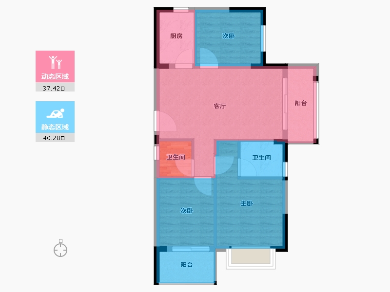 福建省-福州市-世茂云境-70.00-户型库-动静分区