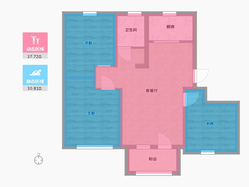 山东省-青岛市-萃英花园-60.05-户型库-动静分区