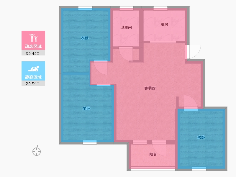 山东省-青岛市-萃英花园-60.63-户型库-动静分区