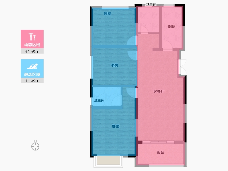 浙江省-宁波市-和雍锦府-83.99-户型库-动静分区