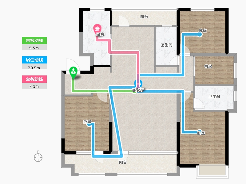 山东省-菏泽市-华地翡翠公园-134.17-户型库-动静线