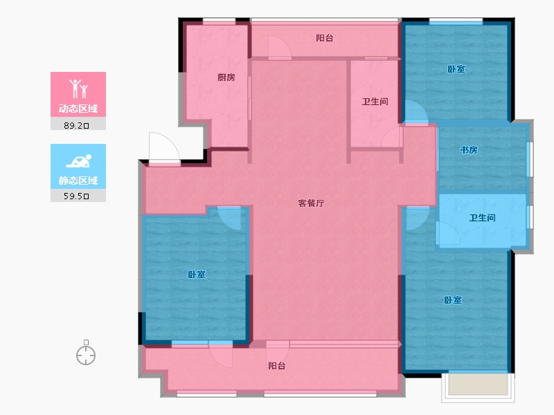 山东省-菏泽市-华地翡翠公园-134.17-户型库-动静分区