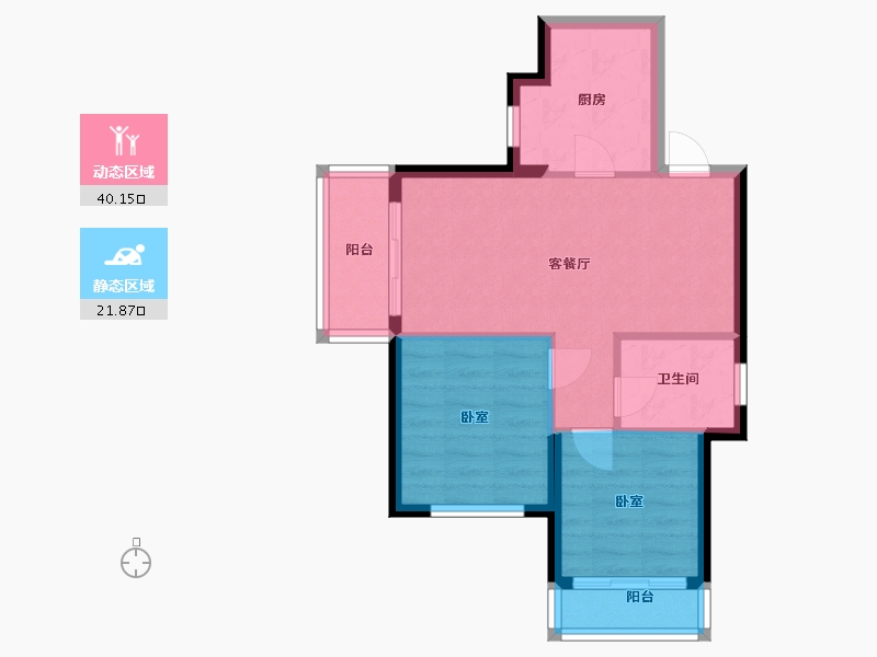 河南省-郑州市-谦祥·世茂·万华城-55.50-户型库-动静分区