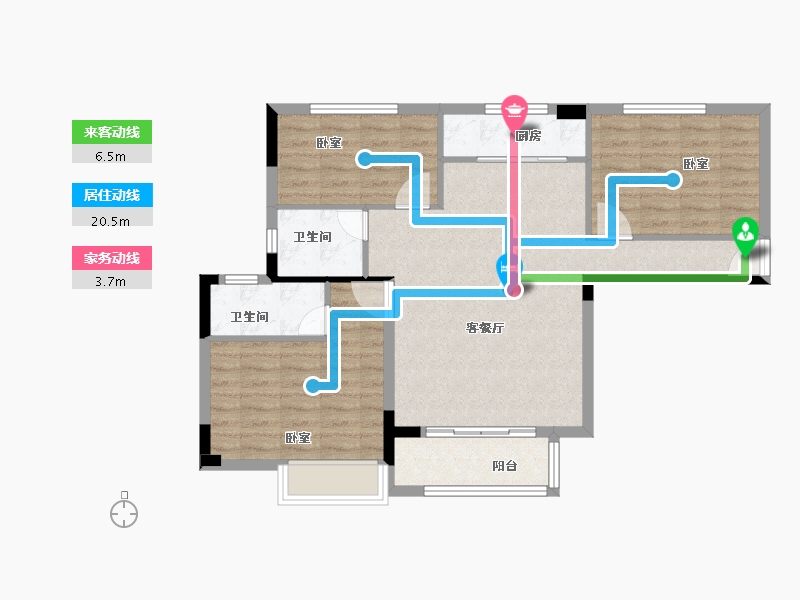 福建省-漳州市-大唐幸福里-85.00-户型库-动静线