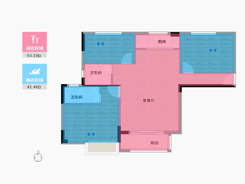 福建省-漳州市-大唐幸福里-85.00-户型库-动静分区