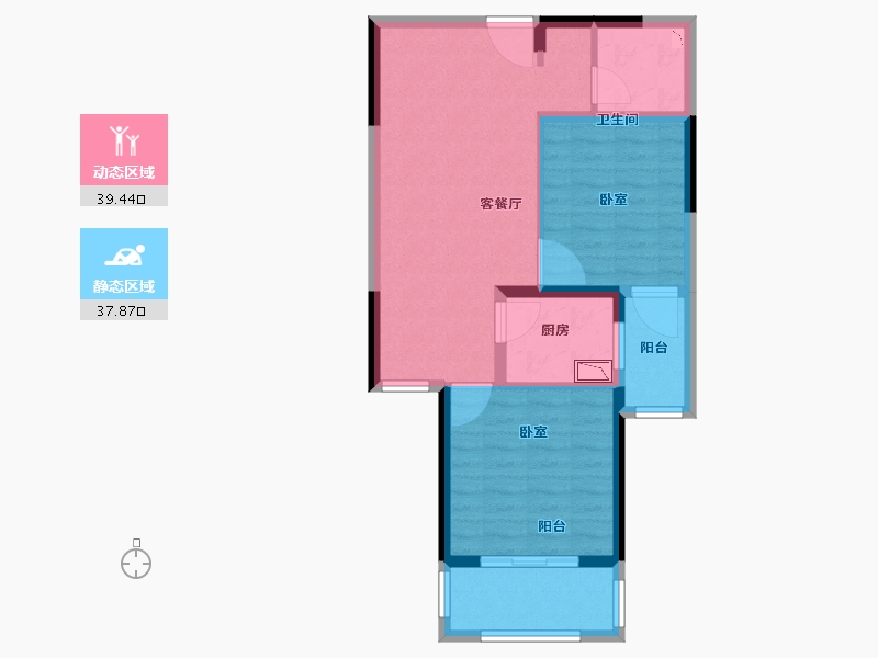 河南省-郑州市-花漾里-68.62-户型库-动静分区