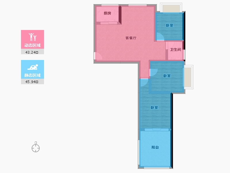 福建省-漳州市-福晟钱隆公馆-79.33-户型库-动静分区