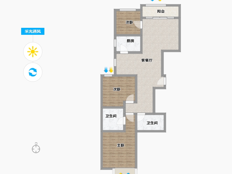 山西省-长治市-和合人家-95.07-户型库-采光通风