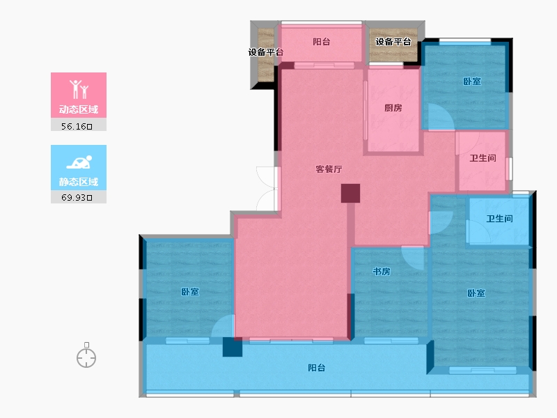 浙江省-绍兴市-金昌樾府-116.89-户型库-动静分区