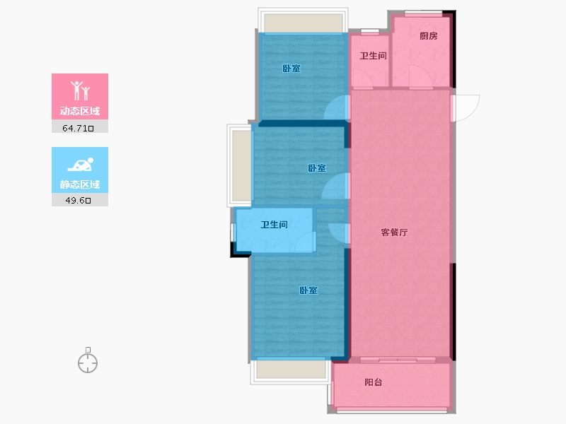 安徽省-芜湖市-万华·南湖春晓-103.97-户型库-动静分区