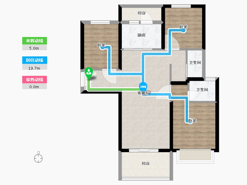 河南省-郑州市-谦祥·世茂·万华城-83.93-户型库-动静线