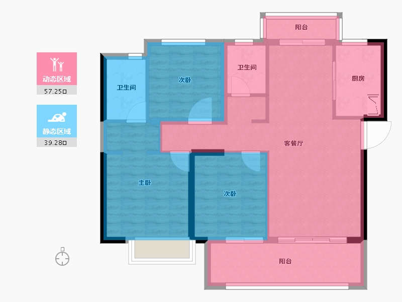 福建省-泉州市-聚龙世茂国风-86.00-户型库-动静分区