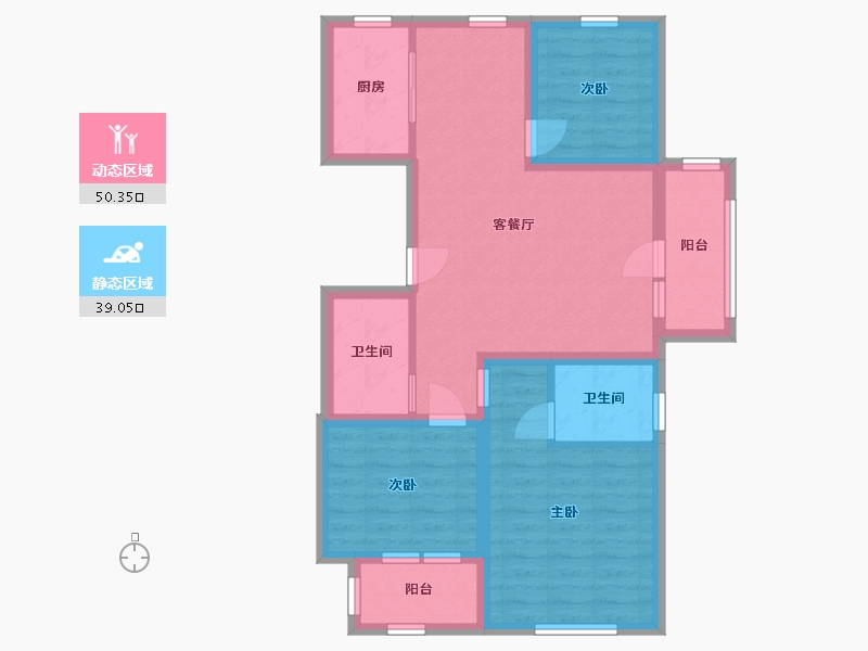 山东省-青岛市-萃英花园-78.71-户型库-动静分区