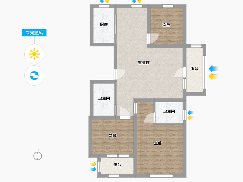 山东省-青岛市-萃英花园-78.71-户型库-采光通风