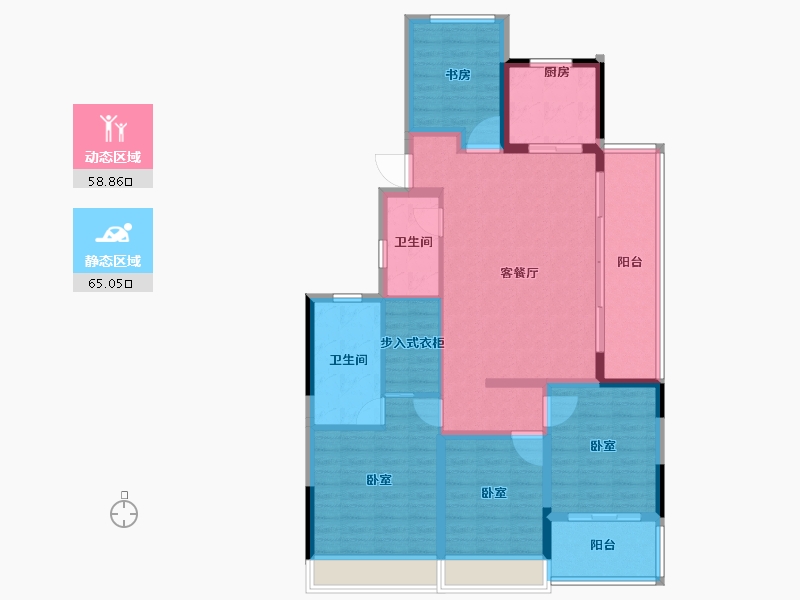 浙江省-舟山市-融创金成东海印-111.21-户型库-动静分区