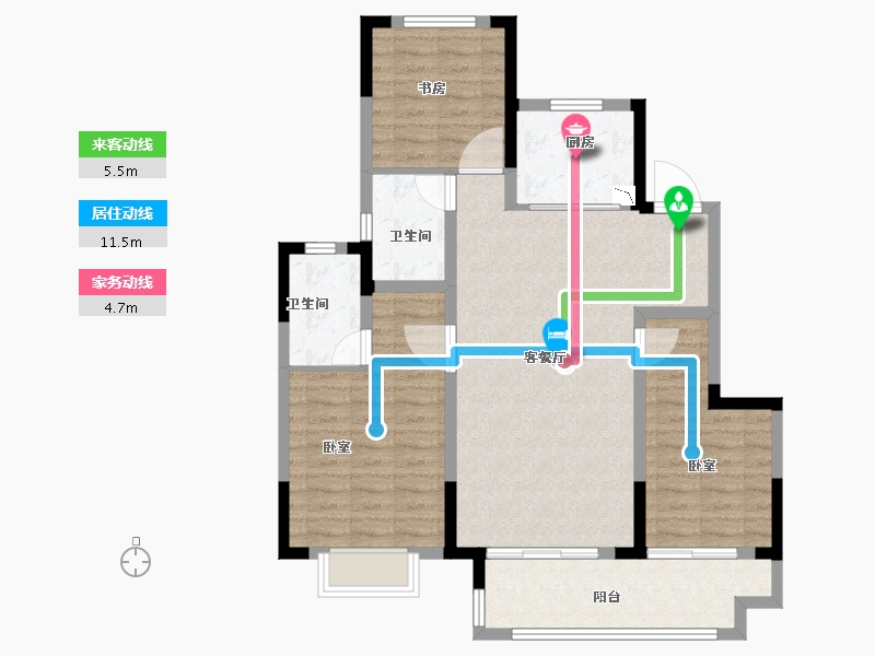 安徽省-合肥市-新力弘阳湖畔樾山-96.00-户型库-动静线