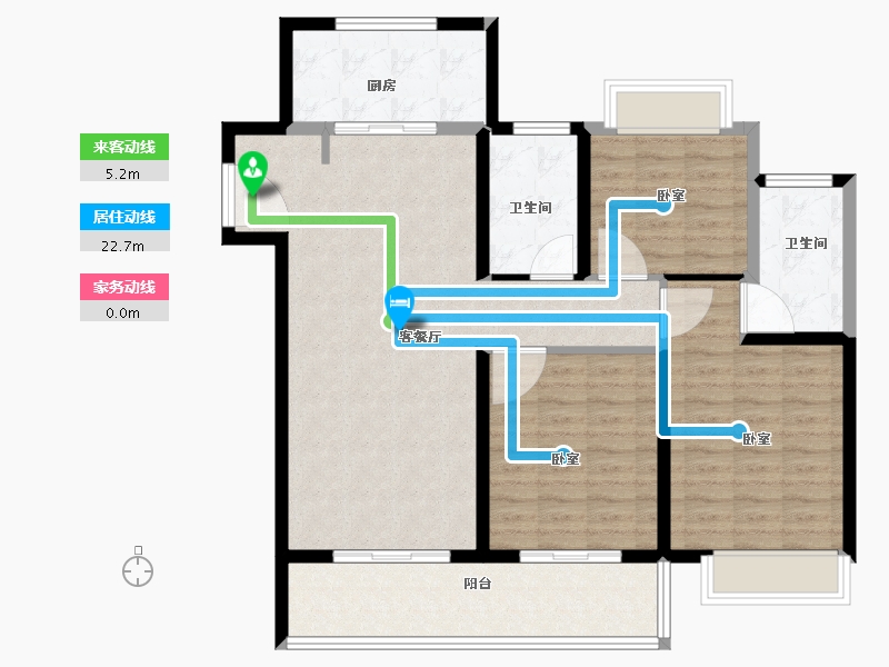 江苏省-无锡市-世茂璀璨时光-105.99-户型库-动静线