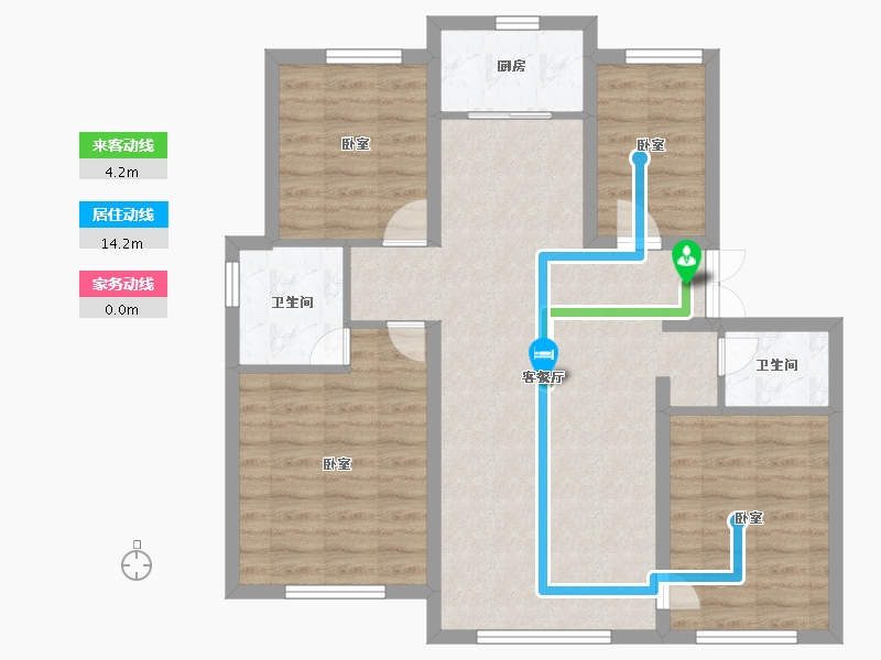 新疆维吾尔自治区-乌鲁木齐市-绿谷春天2期-87.95-户型库-动静线