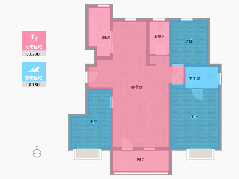 山东省-青岛市-国际健康生态谷-103.01-户型库-动静分区