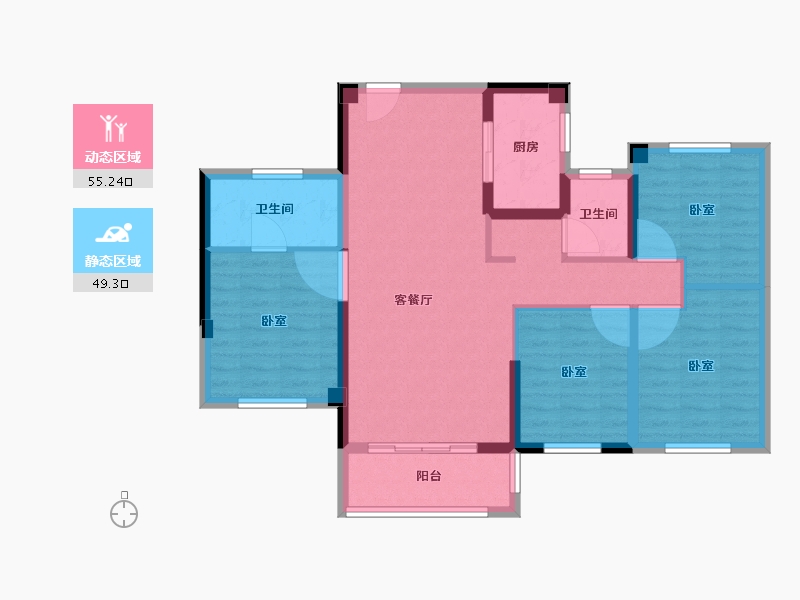 福建省-泉州市-大唐阳光城翡丽公馆-93.00-户型库-动静分区