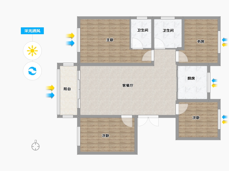 山西省-长治市-锦绣景园-126.01-户型库-采光通风