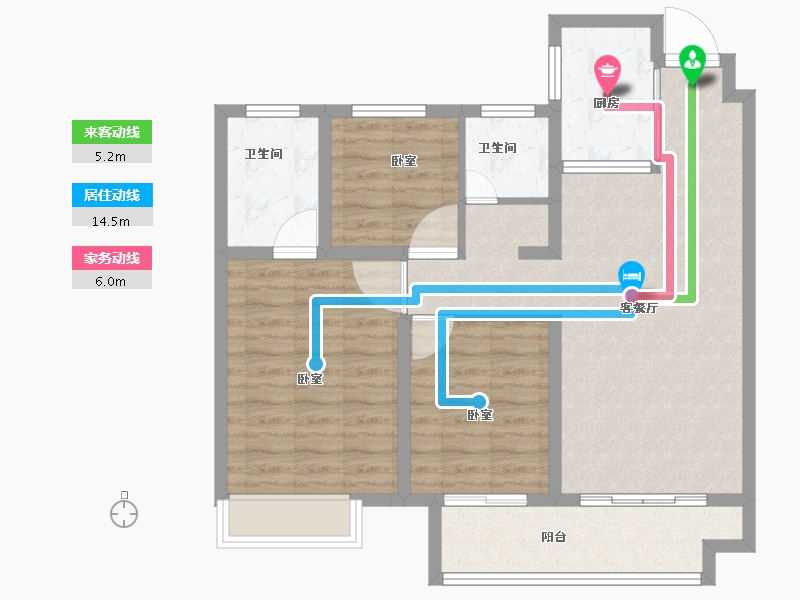 安徽省-芜湖市-港龙时代天骄-85.00-户型库-动静线