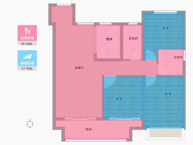 安徽省-芜湖市-港龙时代天骄-93.00-户型库-动静分区