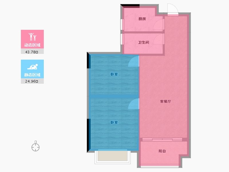 浙江省-湖州市-金福景苑-61.94-户型库-动静分区