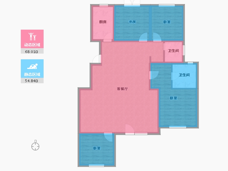 新疆维吾尔自治区-乌鲁木齐市-紫金城东湖左岸-111.21-户型库-动静分区