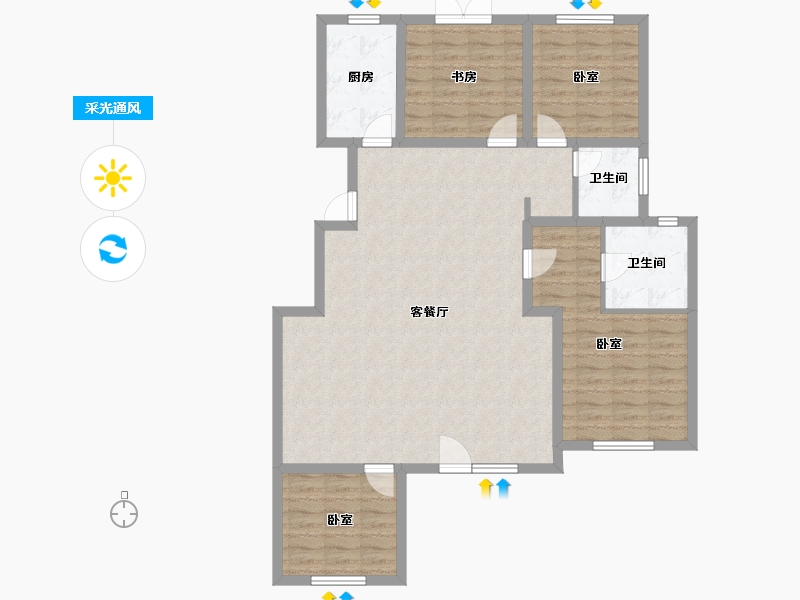 新疆维吾尔自治区-乌鲁木齐市-紫金城东湖左岸-111.21-户型库-采光通风