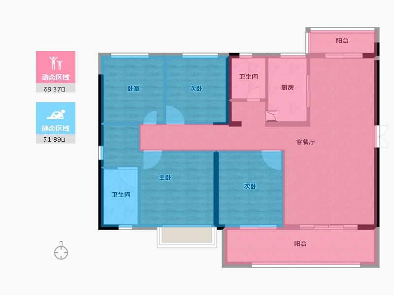 福建省-泉州市-聚龙世茂国风-107.99-户型库-动静分区